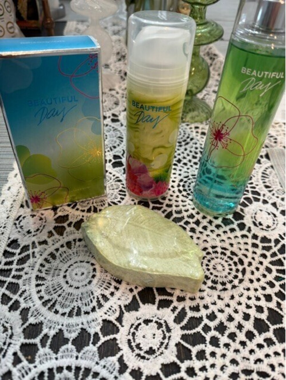 Bath & Body works NEW bundle Beautiful day perfume, Lotion, spray, bath fizzer